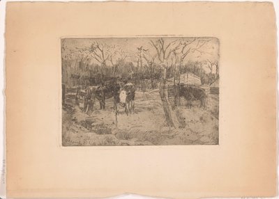 Pradera con árboles y vacas de Arnold Koning