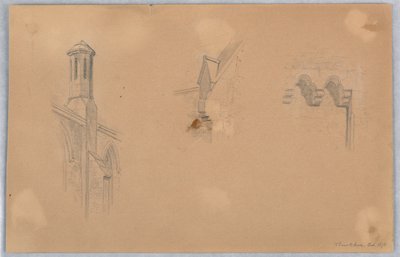 Detalles arquitectónicos de la iglesia en Brookline de Arnold William Brunner