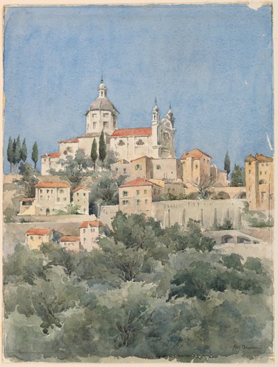 Iglesia en una colina de Arnold William Brunner