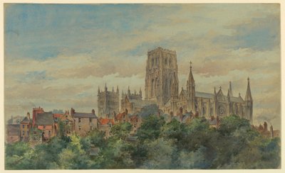 Dibujo, Vista de la catedral de Durham, 1883 de Arnold William Brunner