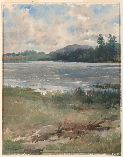 Paisaje junto al lago de Arnold William Brunner