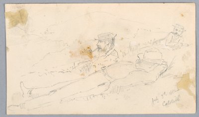 Hombres Descansando en la Ladera de Catskill de Arnold William Brunner