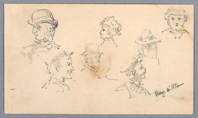 Siete bocetos de cabezas de Arnold William Brunner
