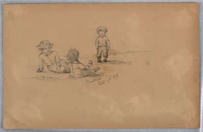 Boceto de tres niños de Arnold William Brunner