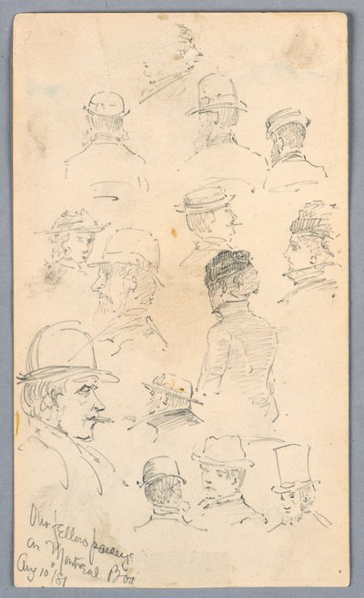 Bocetos de personas en el barco de Montreal de Arnold William Brunner
