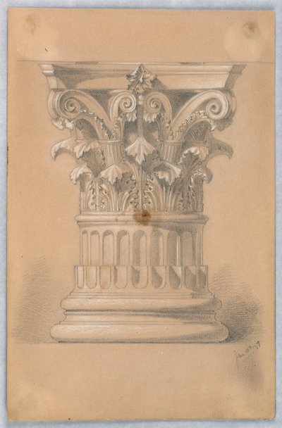 Estudio de un capitel y base de Arnold William Brunner