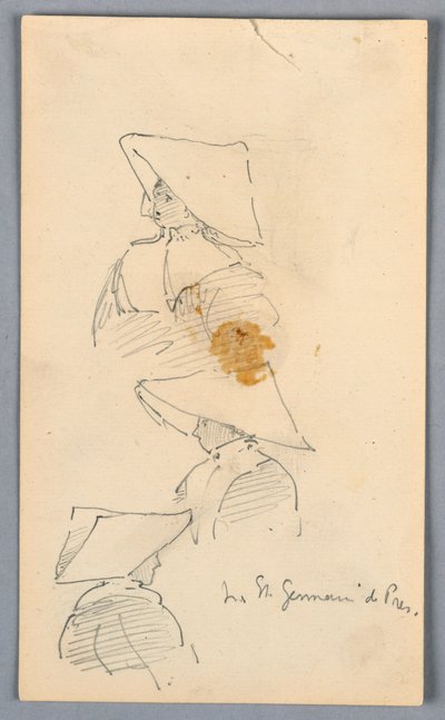 Tres Bocetos de una Monja con Sombrero de Arnold William Brunner