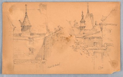 Dos escenas en Mont St. Michel y Vitré de Arnold William Brunner