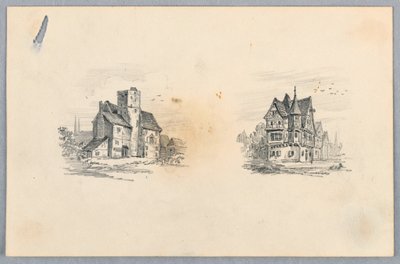 Dos Bocetos de Casas de Arnold William Brunner