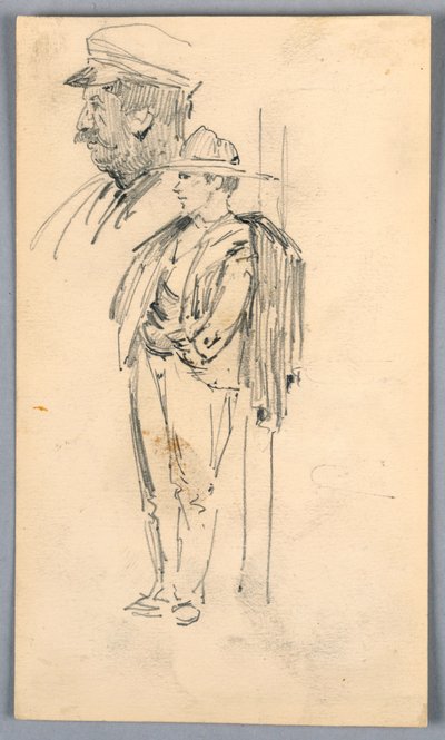 Dos bocetos de hombres de Arnold William Brunner