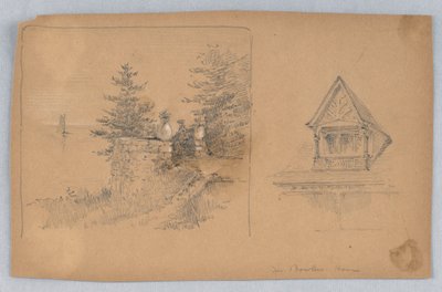 Dos bocetos de la casa del Sr. Bowle de Arnold William Brunner