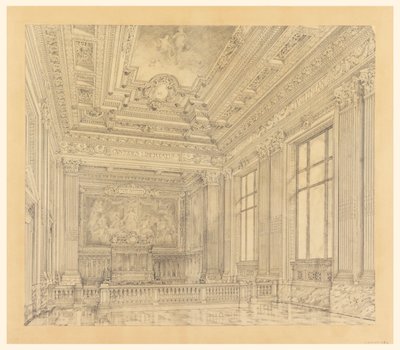 Vista de la sala del tribunal, Edificio Federal, Cleveland, OH de Arnold William Brunner