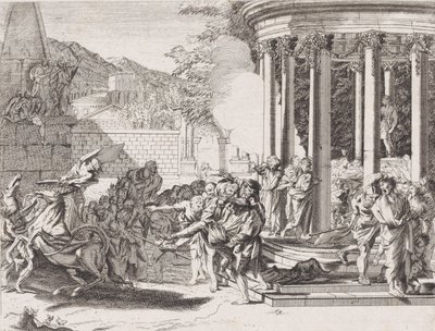 Sinorix siendo llevado del templo después de ser envenenado, 1650-1700 de Arnold van Westerhout.