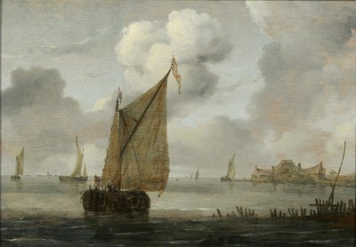 Veleros cerca de una costa de Arnoldus van Anthonissen