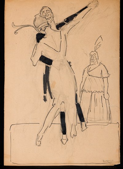 Bailarinas (técnica mixta sobre cartón) de Aroldo Bonzagni