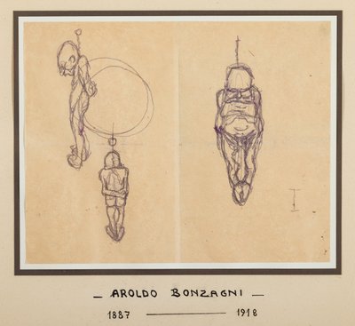 El ahorcado (tinta china sobre papel) de Aroldo Bonzagni