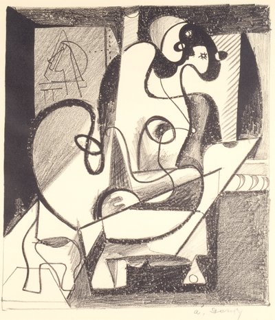 Pintor y modelo (La Cámara de la Creación) de Arshile Gorky