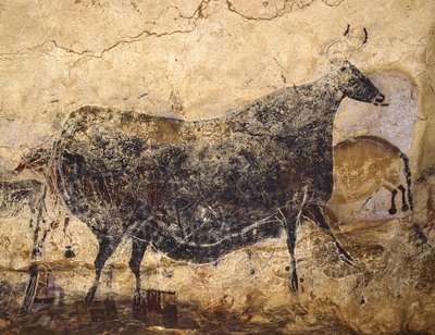 Vaca negra. Pintura rupestre de Lascaux, ca 16.000-15.000 a.C. de Art of the Upper Paleolithic.