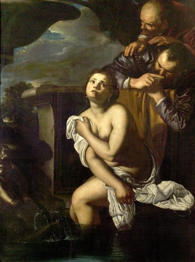 Susana y los ancianos (óleo sobre lienzo) de Artemisia (attr.to) Gentileschi
