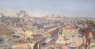 Roma como era, restaurada según restos existentes (detalle) de Arthur Ashpitel