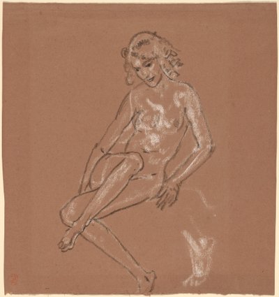 Desnudo sentado y un pie de Arthur B. Davies