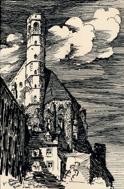 La iglesia italiana de María, Viena, c. 1900 de Arthur Beresford Pite