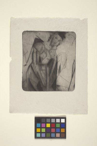 Figura en vidrio (punta seca) de Arthur Bowen Davies