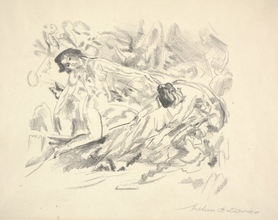 Dos figuras femeninas en un paisaje de Arthur Bowen Davies