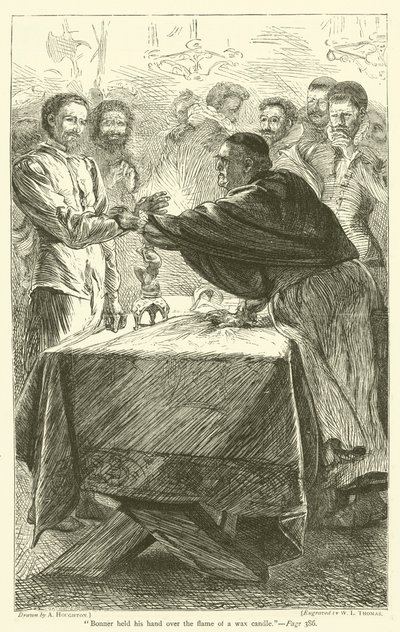 Bonner sostuvo su mano sobre la llama de una vela de cera de Arthur Boyd Houghton
