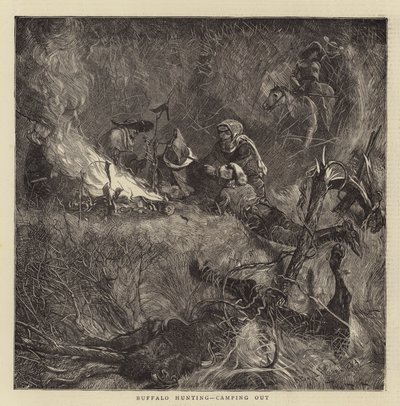 Caza de búfalos, acampando de Arthur Boyd Houghton