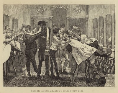 América gráfica, salón de barbero, Nueva York de Arthur Boyd Houghton