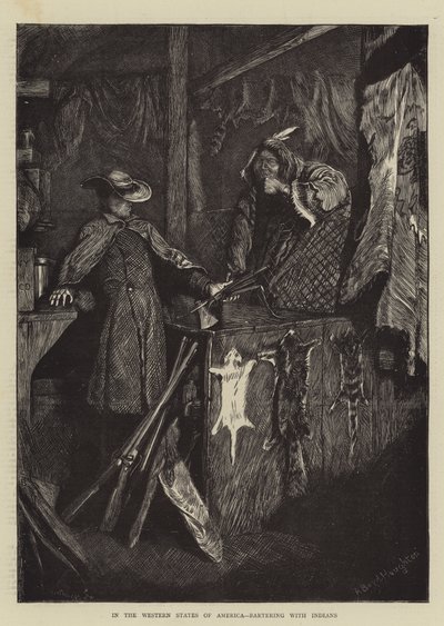 En los Estados del Oeste de América, trueque con Indios de Arthur Boyd Houghton