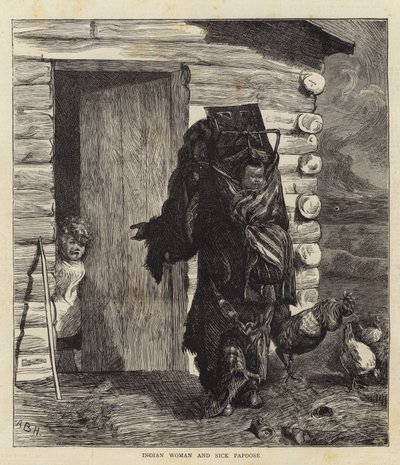 Mujer india y papoose enfermo de Arthur Boyd Houghton
