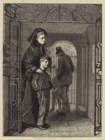 Huérfanos, un boceto en la ciudad de Arthur Boyd Houghton