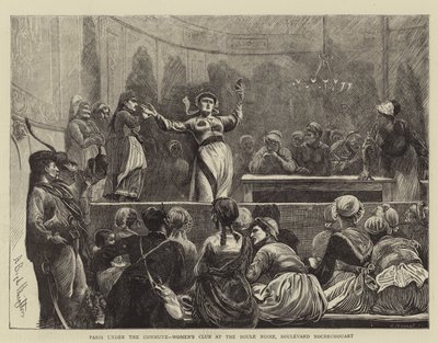 París bajo la Comuna, Club de Mujeres en el Boule Noire, Boulevard Rochechouart de Arthur Boyd Houghton