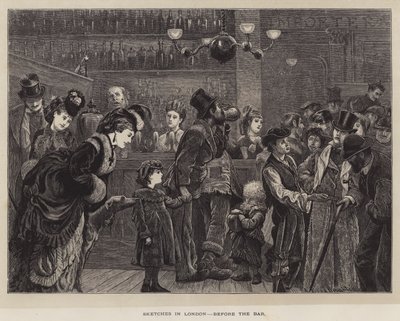 Bocetos en Londres, ante el bar de Arthur Boyd Houghton