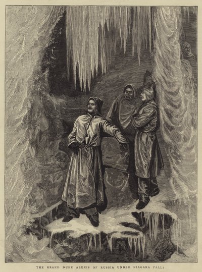 El Gran Duque Alexis de Rusia bajo las Cataratas del Niágara de Arthur Boyd Houghton