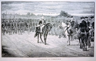Lord Cornwallis se rinde a George Washington en Yorktown de Arthur Burdett Frost