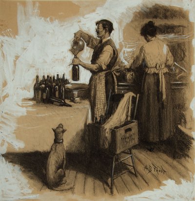 The Bootleggers (Carboncillo y gouache sobre tabla) de Arthur Burdett Frost