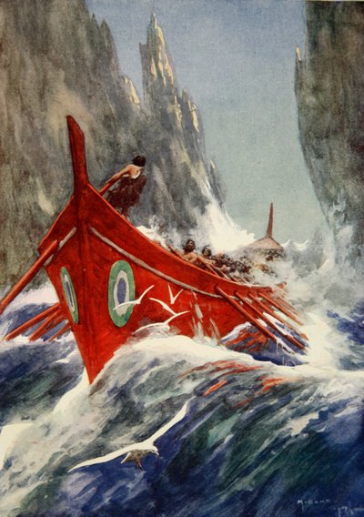 Jasón y los Argonautas, c.1925 (litografía en color) de Arthur C. (after) Michael