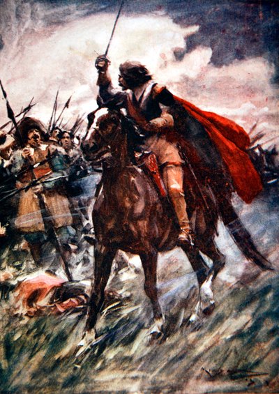 Albrecht von Wallenstein en la Batalla de Lutzen, 1632, 1913 de Arthur C Michael