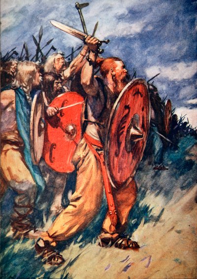 Batalla del Bosque de Teutoburgo, Alemania, 9 d.C. 1913 de Arthur C Michael
