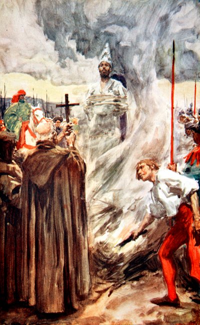 La quema de John Huss, 6 de julio de 1415 de Arthur C Michael