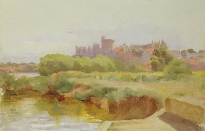 Vista del castillo de Windsor (óleo sobre tabla) de Arthur Claude Cooke