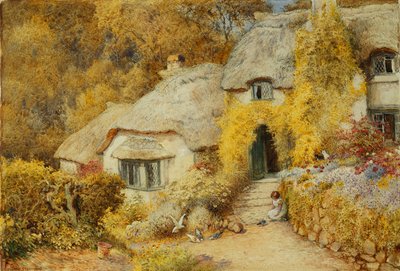 Cabañas en Selworthy, Somerset de Arthur Claude Strachan