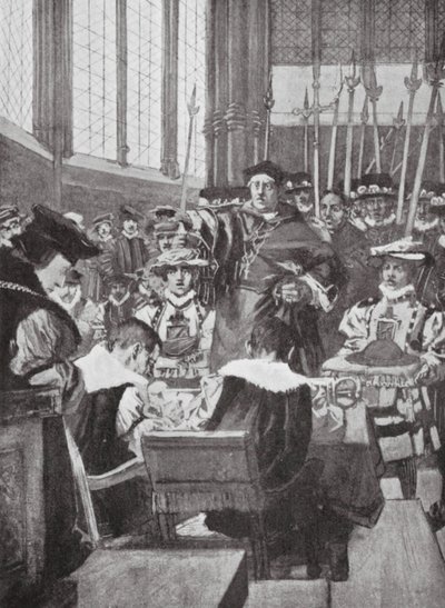 Intrusión de Wolsey en los Comunes (litografía) de Arthur David (after) McCormick