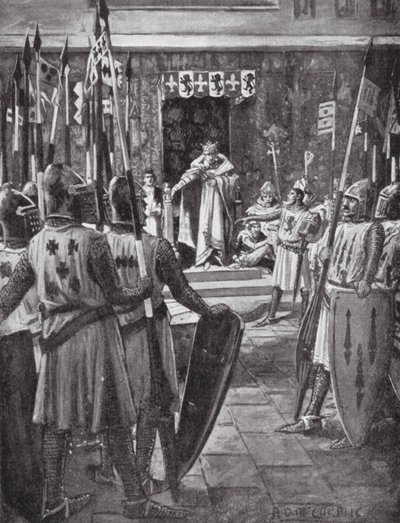 Enrique III y los barones (litografía) de Arthur David (after) McCormick