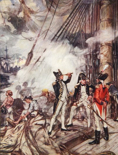 Admirals All, ilustración de Drakes Drum y Otras Canciones del Mar de Henry Newbolt, pub. 1905 de Arthur David McCormick