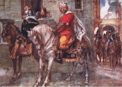 Don Juan llegó a Luxemburgo y, quitándose el disfraz, se reveló, ilustración de Romance de la Historia: Los Países Bajos, años 1920 de Arthur David McCormick