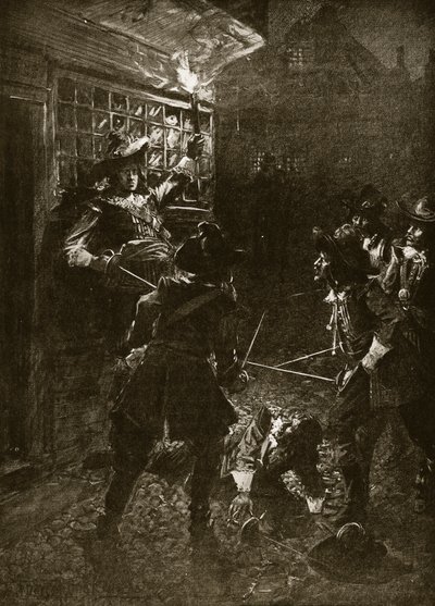 Los partidarios del Rey Carlos II atacan a Sir John Coventry (1670), ilustración de 